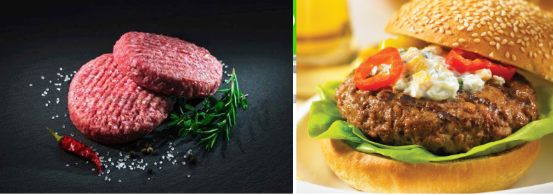 Lamb & beef burgers.